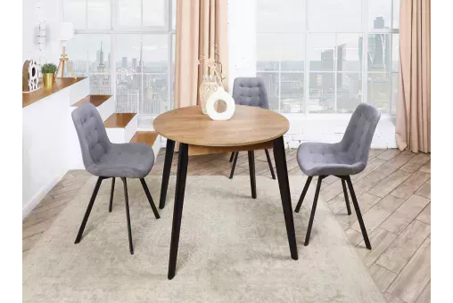 Cтол НАРВА d100 / 135 дуб канзас / чер ВС / 531