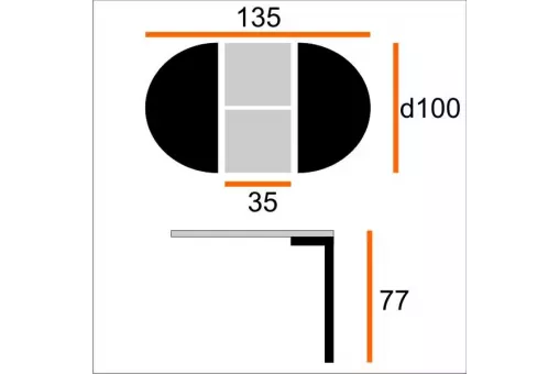 Cтол НАРВА d100 / 135 дуб канзас / чер ВС / 531