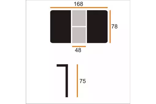Cтол ПЕКИН-2 78х120 / 168 шелк.камень / муар.чер ВС / 524