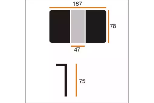 Cтол СИЕНА-ПУ 78х120 / 167 дуб натур / мат.чер ВС / 515