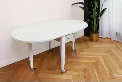 Cтол ГАВАНА-2 35х90 / 163 шелк.камень / бел ВС / 419