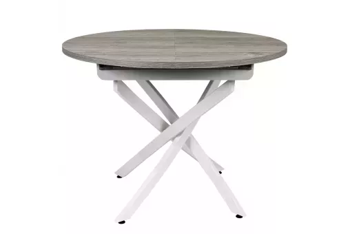 Стол ОНТАРИО-25 d100 / 135 дуб анкона+перламутр / муар.бел ВС / 503