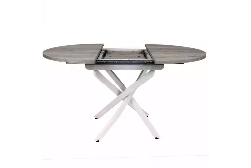 Стол ОНТАРИО-25 d100 / 135 дуб анкона+перламутр / муар.бел ВС / 503