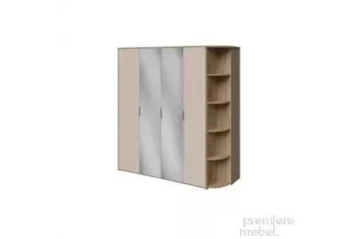 Шкаф 4дв зерк. и стеллаж