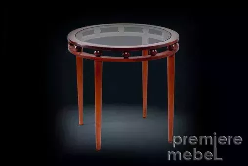 Стол журнальный со стеклом из натурального дерева Zzibo №19 / 1