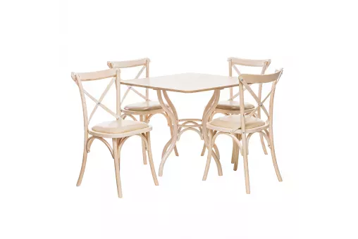 Набор мебели для кухни Leset Тор квадратный + Грид Белёный дуб Ваниль