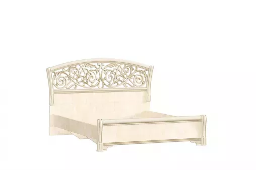 Александрия Кровать 1600 ППУ (без основания) (Кожа Ленто / Рустика)
