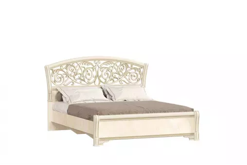 Александрия Кровать 1600 ППУ (без основания) (Кожа Ленто / Рустика)