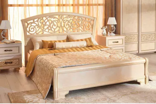 Александрия Кровать 1600 ППУ (без основания) (Кожа Ленто / Рустика)
