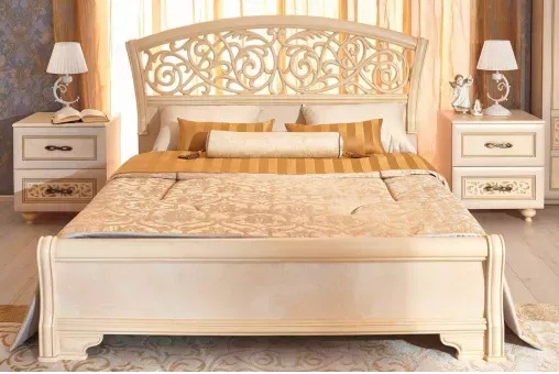 Александрия Кровать 1600 ППУ (без основания) (Кожа Ленто / Рустика)