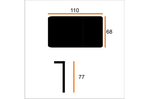 Cтол ОКЛЕНД 68х110 нокс дуб/муар.черн ВС/529