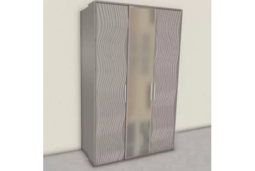 Шкаф Гравита 3-дверный серый камень глянец