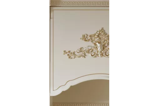 Кухонный гарнитур Венеция угловая 2,40*1,20 (Крем, Золото, Черный/бронза 38мм)