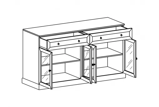Тумба Caprio с ящиками и дверями
