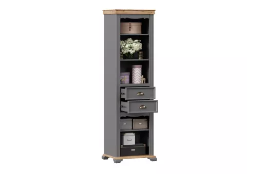 Амели Шкаф пенал (Оникс Серый/Дуб Тортуга)