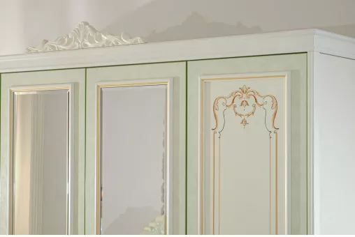 Луиза Шкаф четырехстворчатый с 2 зеркалами (Алебастр)