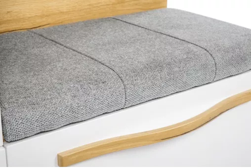 Марта-2 Вешалка комбинированная с зеркалом (Дуб золотой/Белый глянец)