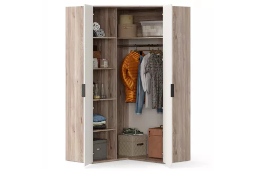 Нео Шкаф угловой 45 гр (Дуб Маувелла PR/Белый)