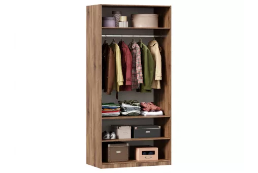 Норд Шкаф двухстворчатый с одной зеркальной дверью (Дуб Кастелло Бренди)