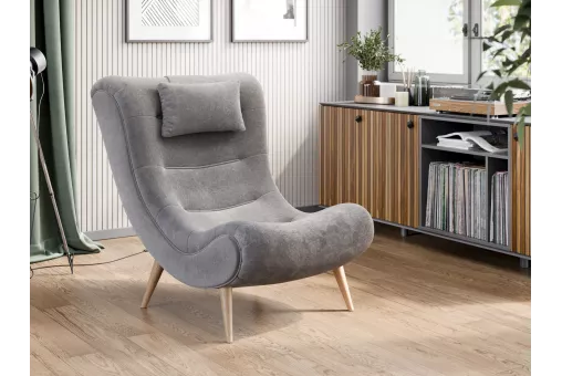 Слайм Кресло (Светло-серый, ткань ULTRA SMOKE)