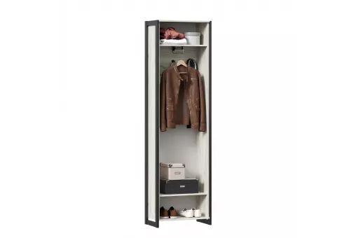 Техно Шкаф одностворчатый глубиной 356 (Дуб Крафт белый/Серый шифер)