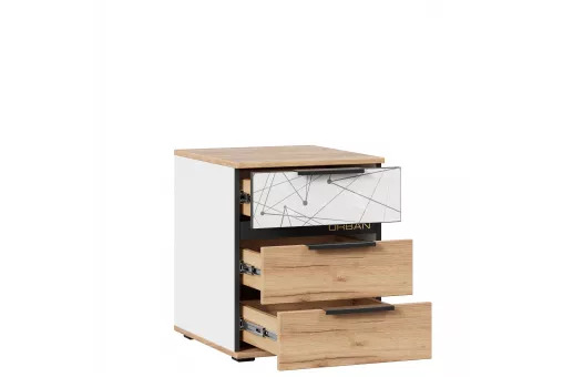 Урбан Тумба прикроватная (Белый/Чёрный/Дуб Золотой)