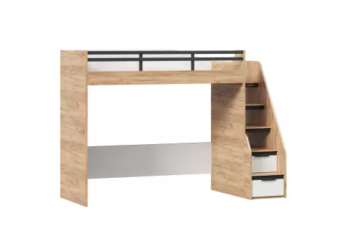 Урбан Кровать-чердак (левая Дуб Золотой/Белый)