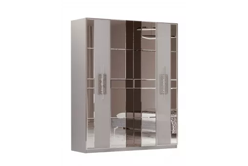 Шкаф Грация 4дв. (Серый, Серебро)