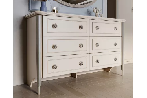 Комод Диана 6 ящиков бежевый
