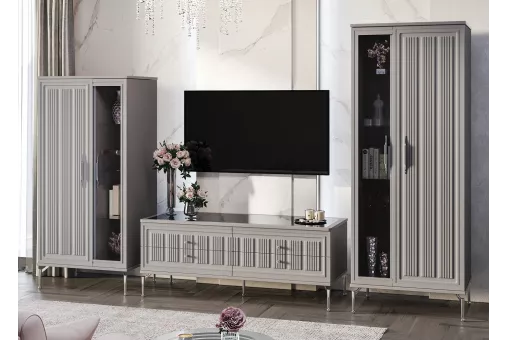 Витрина Замира 2-ств высокая серый