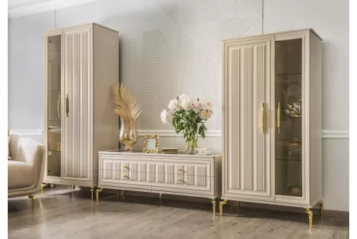 Витрина Замира 2-ств низкая бежевый