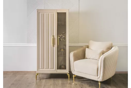 Витрина Замира 2-ств низкая бежевый