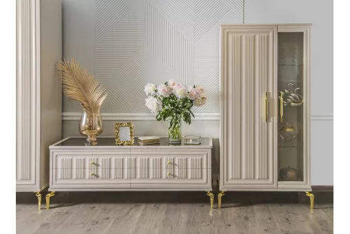 Витрина Замира 2-ств низкая бежевый