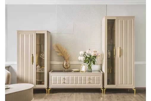 Витрина Замира 2-ств высокая бежевый