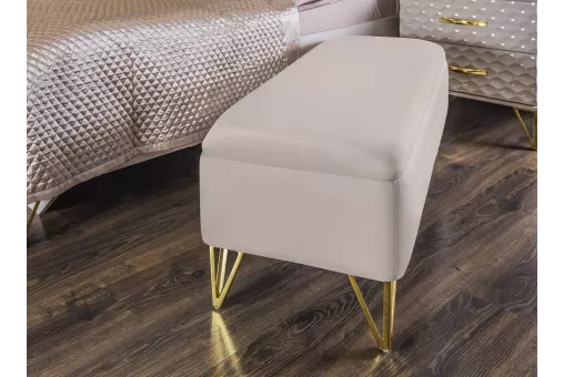 Банкетка Лара бежевый глянец