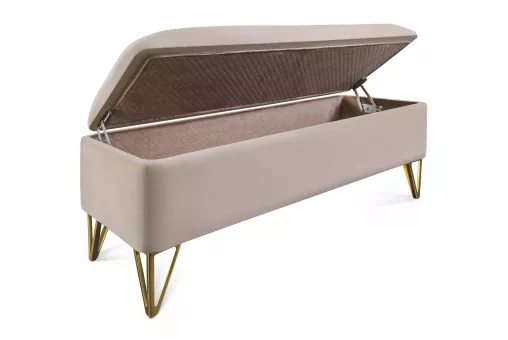 Банкетка Лара бежевый глянец