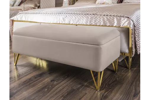 Банкетка Лара бежевый глянец