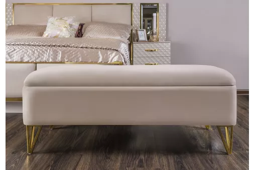 Банкетка Лара бежевый глянец