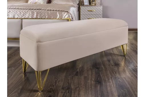 Банкетка Лара бежевый глянец