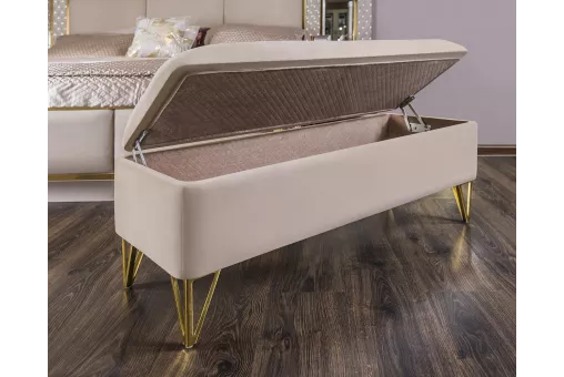 Банкетка Лара бежевый глянец