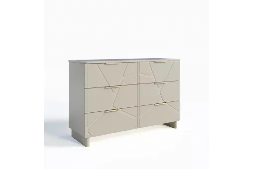 Комод Лейла 6 ящиков ярко серый