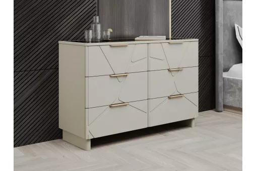 Комод Лейла 6 ящиков ярко серый