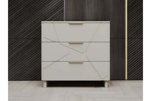 Комод Лейла 3 ящика ярко серый