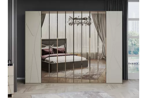 Шкаф Лейла 6-дверный ярко серый