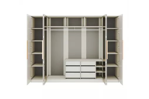 Шкаф Лейла 6-дверный ярко серый