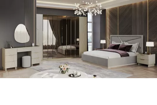 Спальня Лейла 6-дверная ярко серый