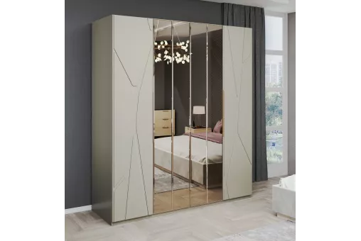 Спальня Лейла 4-дверная ярко серый