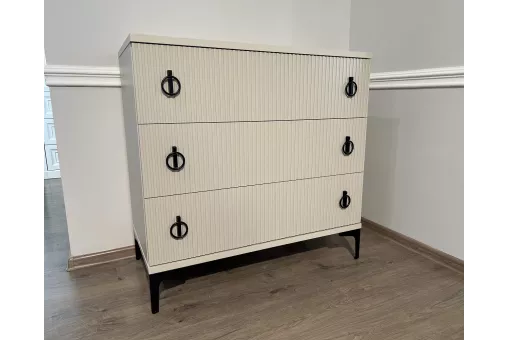 Комод Стелла 3 ящика ярко серый