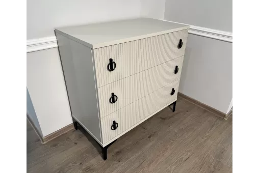 Комод Стелла 3 ящика ярко серый