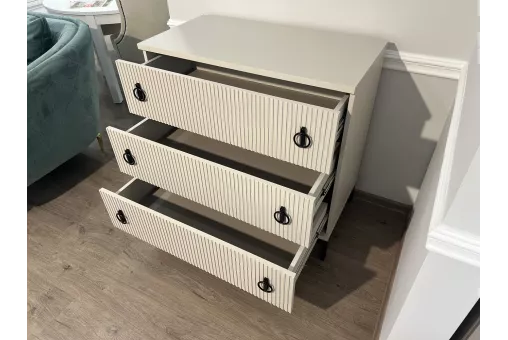 Комод Стелла 3 ящика ярко серый